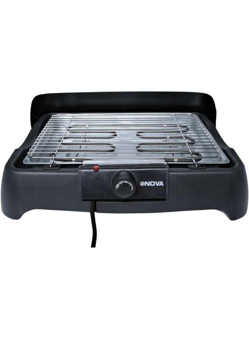 NOVA شواية كهربائية نوفا NT-192BG 1850 واط للشواء الداخلي والخارجي بتصميم محمول، لوحة غير لاصقة، تحكم في درجة الحرارة وأداء طهي سريع - Image 1